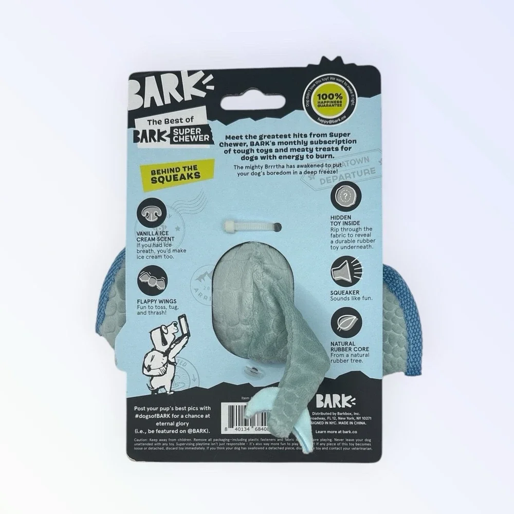 BarkBox Super Chewer Brrrtha The Dragon Durable Dog Chew Toy Size S 8x3